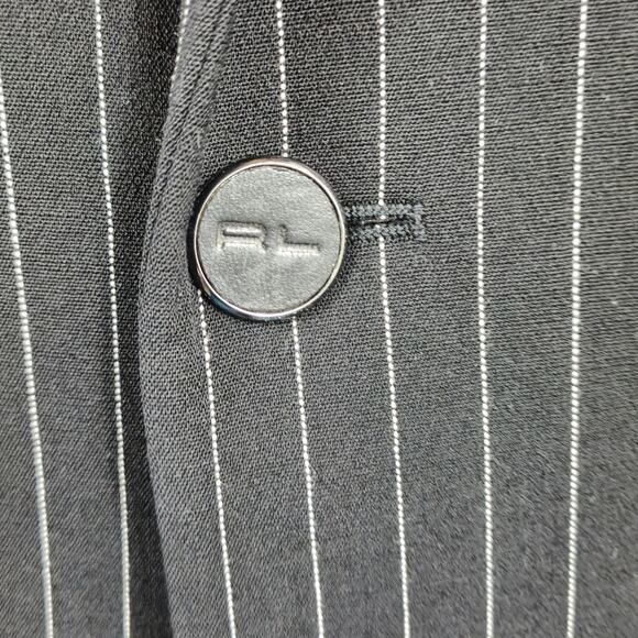Ralph Lauren Black Label Wool Pinstripe Black Blazer Size 8 - Picture 4 of 8